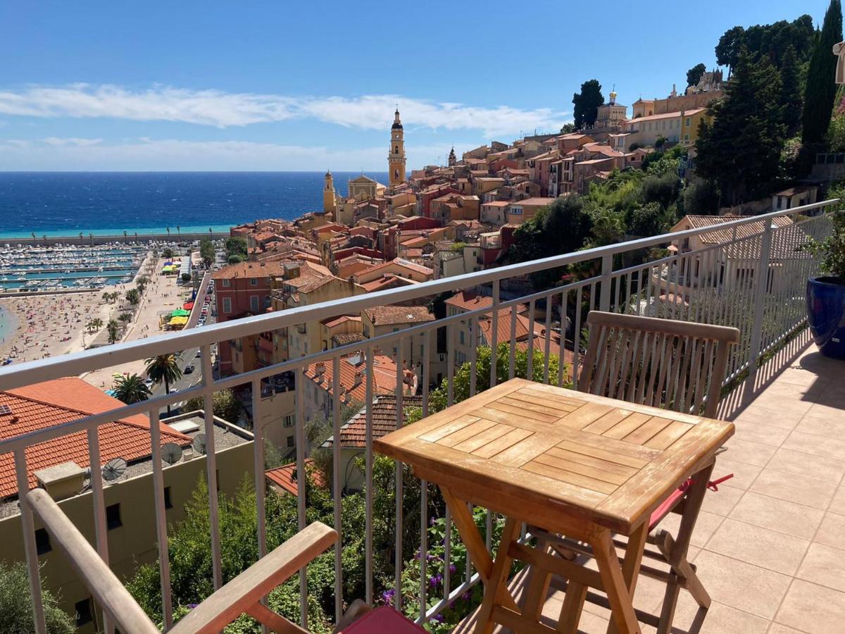 Villa L'Ensoleillee Vue Panoramique Mer, 250 M De La Plage Et Du Centre Ville Ментона Екстериор снимка